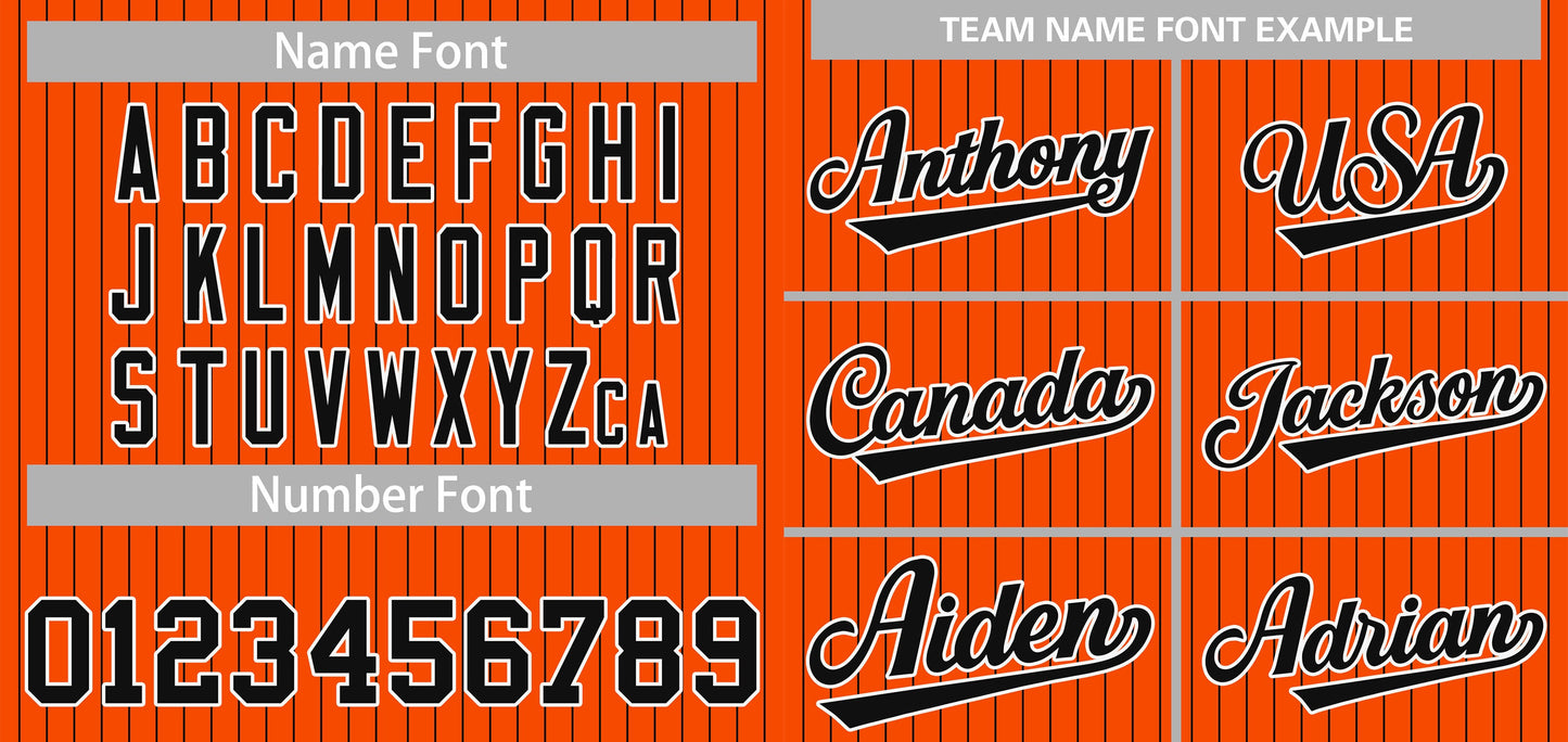 Custom Orange Black-White Stripe Fashion Authentic Baseball Jersey