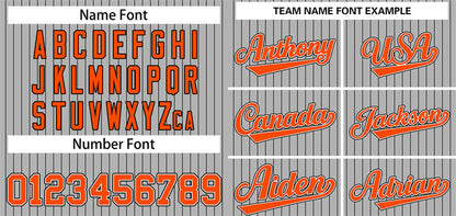 Custom Gray Orange-Black Stripe Fashion Authentic Baseball Jersey