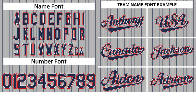 Custom Gray Navy-Red Stripe Fashion Authentic Baseball Jersey