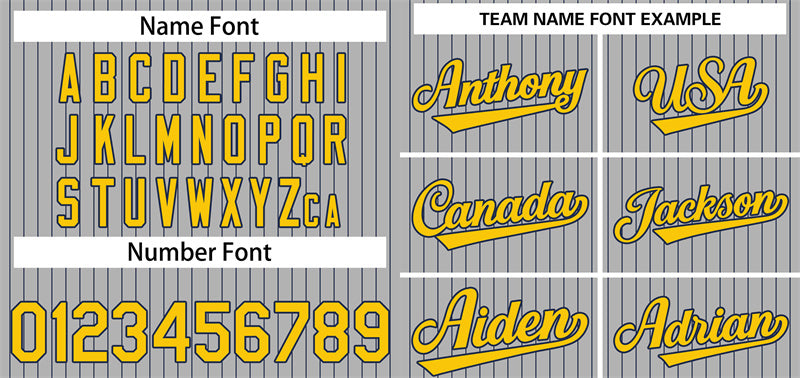 Custom Gray Gold-Navy Stripe Fashion Authentic Baseball Jersey