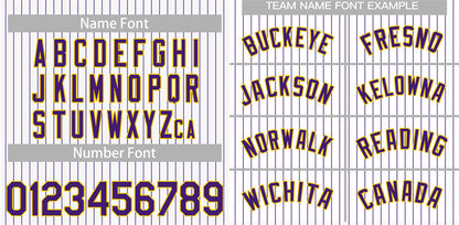 Custom White Purple-Yellow Stripe Fashion Authentic Baseball Jersey