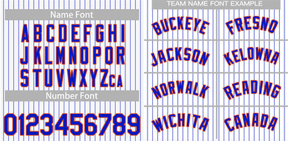 Custom White Royal-Orange Stripe Fashion Authentic Baseball Jersey