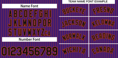 Custom Purple Black-Orange Stripe Fashion Authentic Baseball Jersey