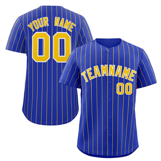 Custom Royal Gold-White Stripe Fashion Authentic Baseball Jersey