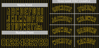 Custom Black Yellow Stripe Fashion Authentic Baseball Jersey