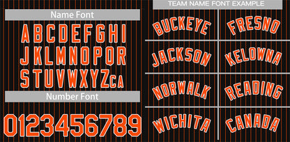 Custom Black Orange-White Stripe Fashion Authentic Baseball Jersey