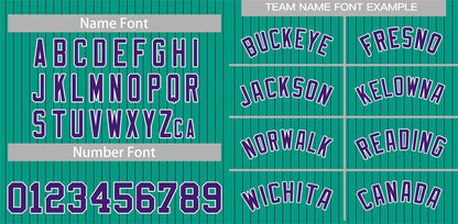 Custom Teal Purple-White Stripe Fashion Authentic Baseball Jersey