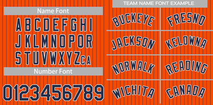 Custom Orange Navy-White Stripe Fashion Authentic Baseball Jersey