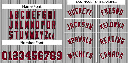 Custom Gray Crimson-White Stripe Fashion Authentic Baseball Jersey