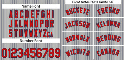 Custom Gray Red-Navy Stripe Fashion Authentic Baseball Jersey