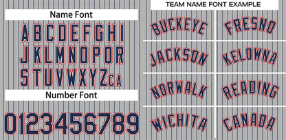 Custom Gray Royal-Orange Stripe Fashion Authentic Baseball Jersey