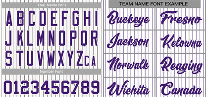 Custom White Purple Stripe Fashion Authentic Baseball Jersey