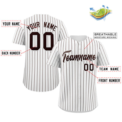 Custom White Black Stripe Fashion Authentic Baseball Jersey