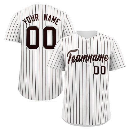 Custom White Black Stripe Fashion Authentic Baseball Jersey