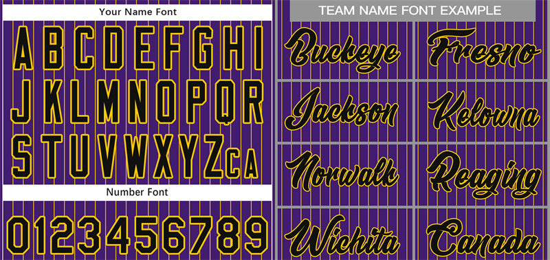 Custom Purple Black-Yellow Stripe Fashion Authentic Baseball Jersey