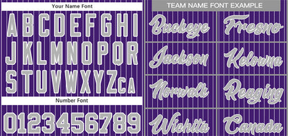 Custom Purple Gray-White Stripe Fashion Authentic Baseball Jersey