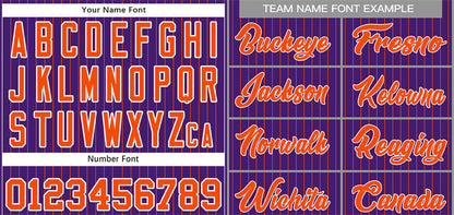 Custom Purple Orange-White Stripe Fashion Authentic Baseball Jersey