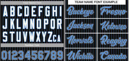 Custom Black Powder Blue-White Stripe Fashion Authentic Baseball Jersey