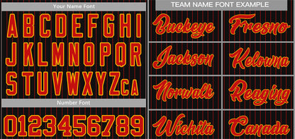 Custom Black Red-Orange Stripe Fashion Authentic Baseball Jersey