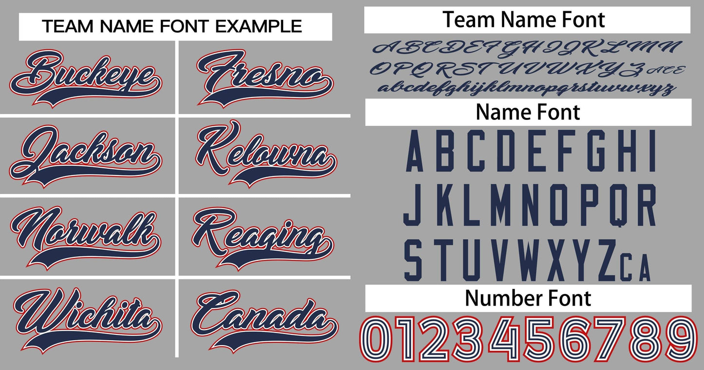 Custom Gray Navy Classic Style Authentic Baseball Jersey