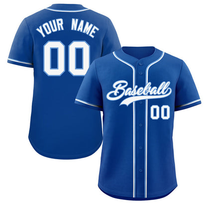 Custom Royal White-Light Blue Classic Style Authentic Baseball Jersey