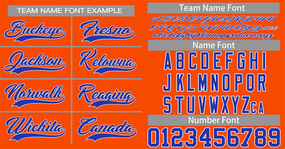 Custom Orange Royal-White Classic Style Authentic Baseball Jersey