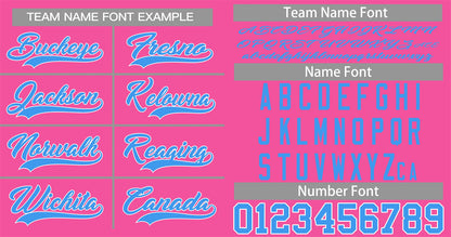 Custom Pink Powder Blue-White Classic Style Authentic Baseball Jersey