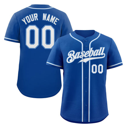 Custom Royal White-Light Blue Classic Style Authentic Baseball Jersey