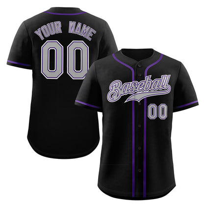 Custom Black Gray-White Classic Style Authentic Baseball Jersey