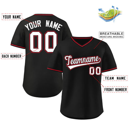 Custom Black Classic Style Outdoor Authentic Pullover Baseball Jersey