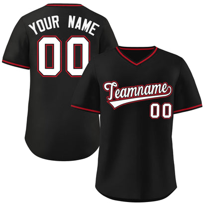 Custom Black Classic Style Outdoor Authentic Pullover Baseball Jersey