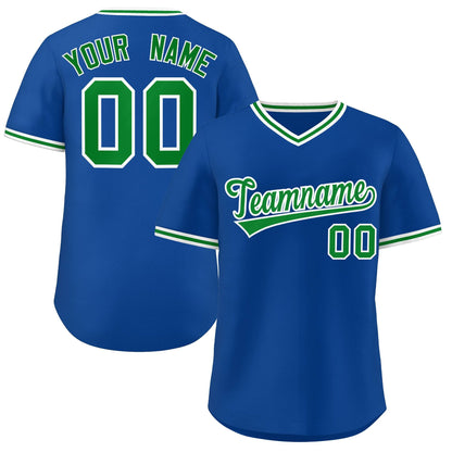 Custom Royal Green Classic Style Outdoor Authentic Pullover Baseball Jersey