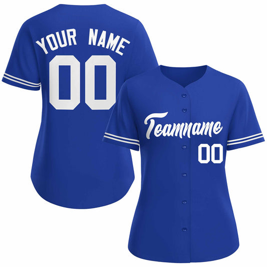 Custom Royal White Classic Style Baseball Jersey for Women