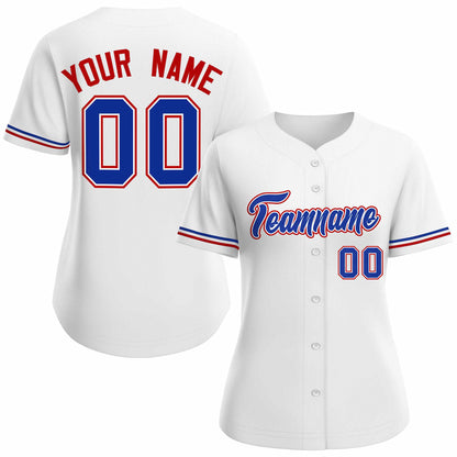 Custom White Royal Classic Style Baseball Jersey for Women