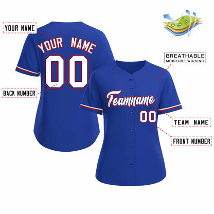 Custom Royal White Royal Classic Style Baseball Jersey for Women