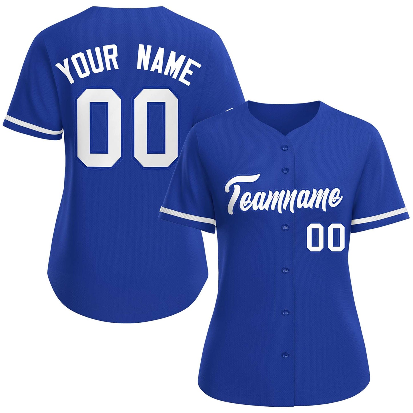 Custom Royal White-Royal Classic Style Baseball Jersey For Women