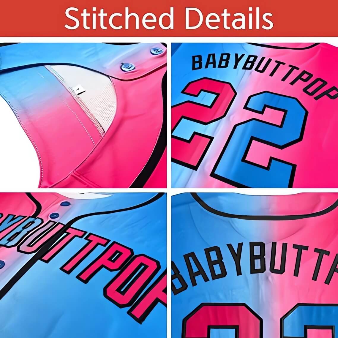 Custom Gray Sky Blue Gradient Fashion Design Authentic Baseball Jersey