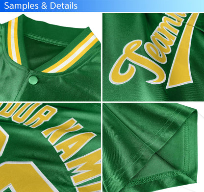 Custom Neon Green Classic Style Authentic Stand Collar Baseball Jersey