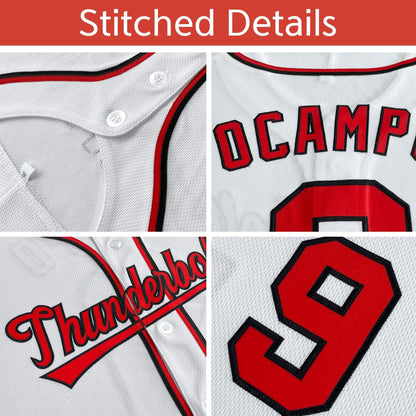 Custom Powder Blue Red-Royal Personalized Gradient Font And Side Design Authentic Baseball Jersey