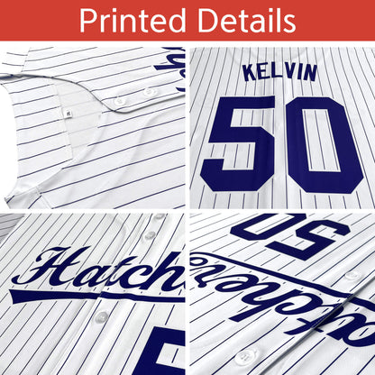 Custom White Kelly Green Pinstripe Personalized Two-Tone Authentic Baseball Jersey