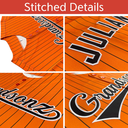 Custom White Royal Stripe Fashion Design Full Button Authentic Baseball Jersey